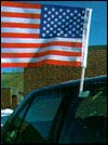 US Car Flag Mounts on Automobile Window