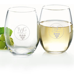 Smooth Stemless Wine Glass - White