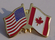 US and Canada Flags Lapel Pin