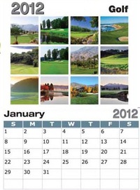 Golf Sticky Back Calendar