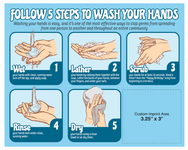 Hand Washing Magnet - 8x10 Round Corners - 25 Mil.