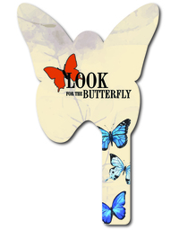 Butterfly Shaped Plastic Auction Paddles / Numbered Fans