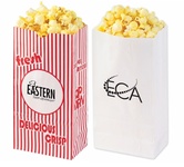 Coated Popcorn Bags - Red and White Striped or Solid White
