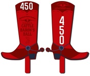 Cowboy Boot Shaped Plastic Auction Paddles / Numbered Bidder Fans