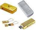 Gold Bullion and Silver Bar / Ingot Shaped Items with your custom printed branding or personalized logo.