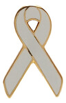 Gray Awareness / Support Ribbon Lapel Pin