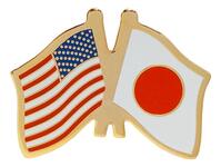US and Japan Flags Lapel Pin