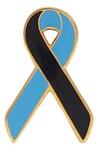 Black and Blue Loss of a Brother Awareness / Support Ribbon Lapel Pin