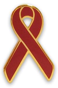 Maroon / Burgundy Myeloma Awareness Ribbon Lapel Pin