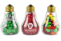 Plastic Light Bulb Shaped Jars w/ Candy Fill