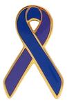 Navy and Purple Awareness / Support Ribbon Lapel Pin
