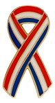 Red, White, & Blue Ribbon Lapel Pin for Awareness / Support