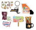 State and Country Shaped Items with your custom printed branding or personalized logo.