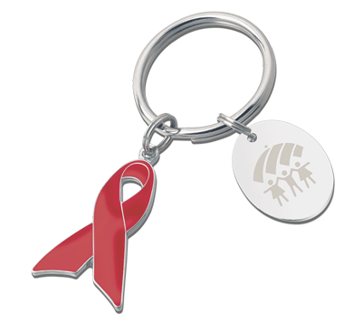 AIDS Ribbon Awareness Keychain... from ASI 62820 International Merch Concepts