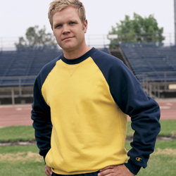 Champion Max Cotton Block Raglan Crew... from ASI 42090 ZZ OLD/Drop - Broder Bros., Co