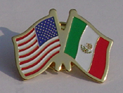 US and Mexico Flags Lapel Pin