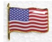 Silkscreen Printed Flag Pin with Gold Plating