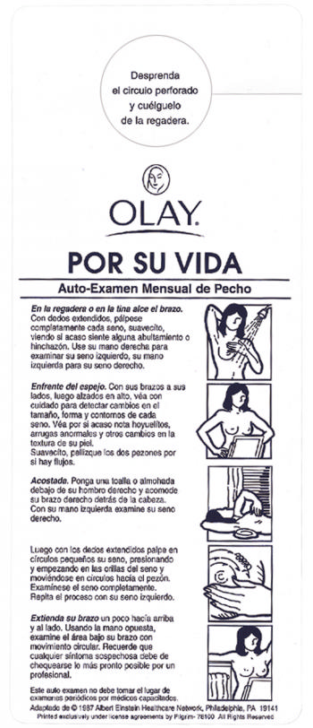 Spanish / English Breast Cancer Awareness Self Exam In - Shower... from ASI 78100 ZZ DROPPED - Pilgrim Plastic Products Inc