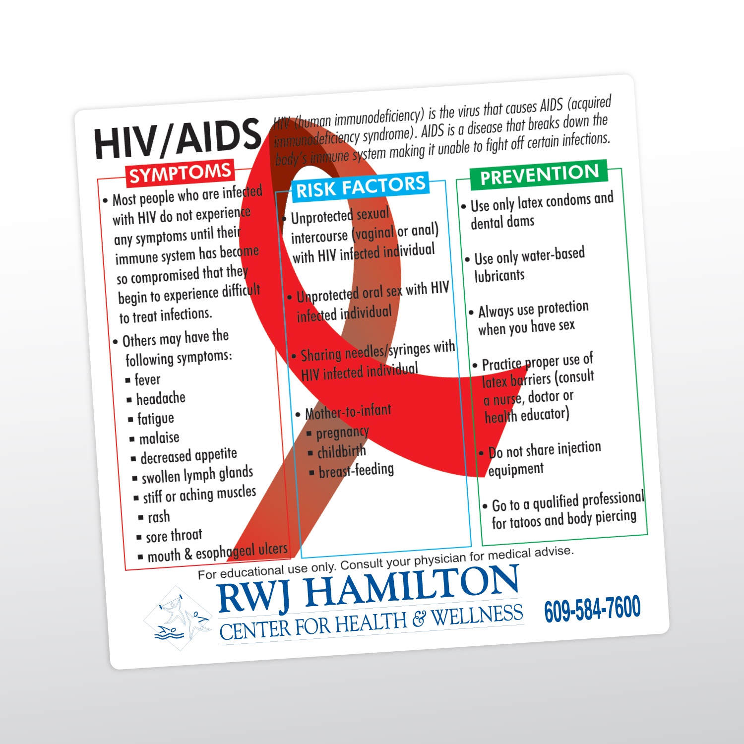 HIV/AIDS Health and Safety Magnet... from ASI 92977 UniversalPromo, Inc