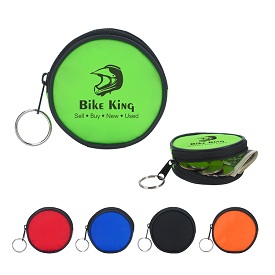 Round Zippered Coin Pouch w/ Split Ring... from ASI 61125 Hit Promotional Products