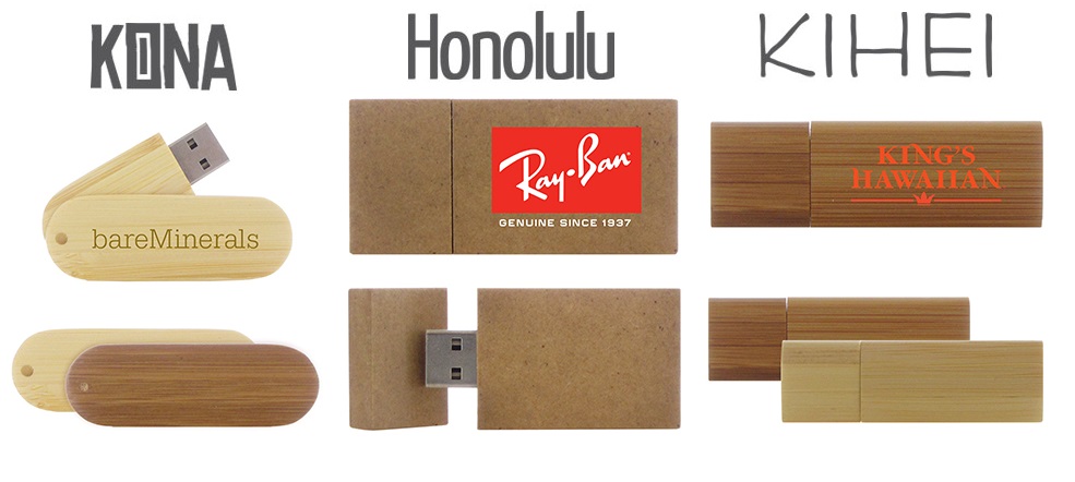 Eco-Friendly USB Drives - Bamboo / Wood / Cardboard... from ASI 62124 iClick, Inc.