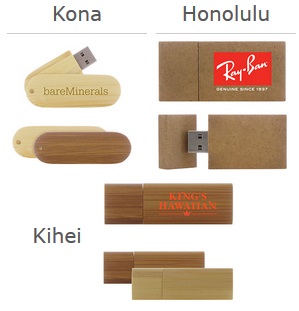 Eco-Friendly USB Drives - Bamboo / Wood / Cardboard... from ASI 62124 iClick, Inc.