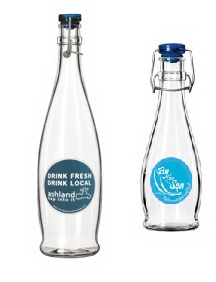Glass Water Bottle with Wire Bale Top... from ASI 80093 Pyrographics