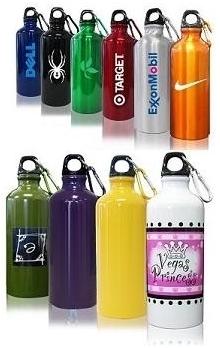 Metal Water Bottles w/ Carabiner, Full Color Available... from ASI 90479 ZZ DROPPED -TJ Promotions Corp