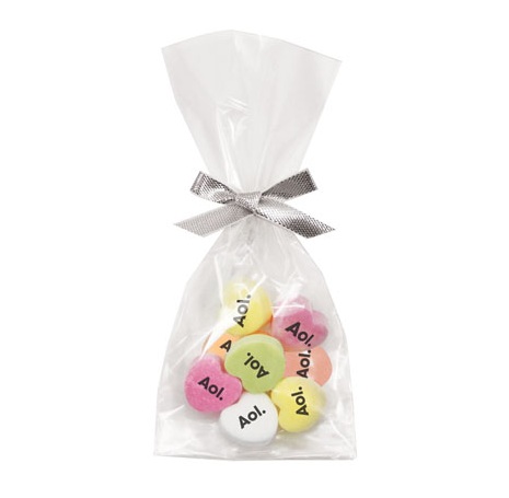 Custom Message Conversation Hearts in Favor Bag... from ASI 71685 Midnite Snax®