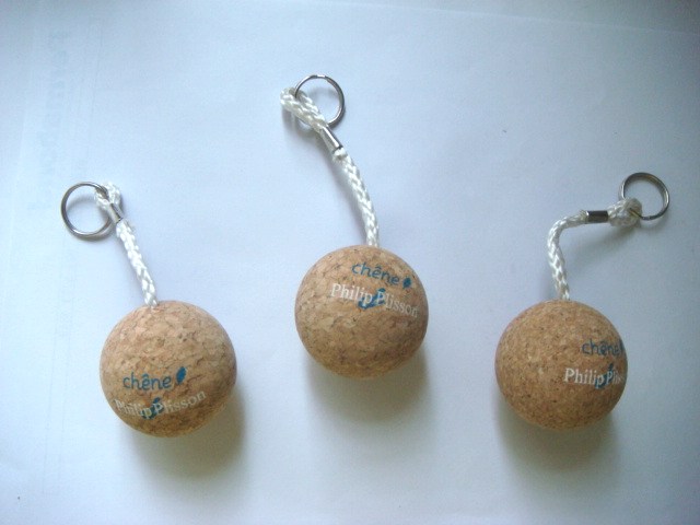 Cork Sphere / Bobber Float Keyring