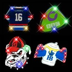 Custom Shaped Flashing Blinking Magnetic Lapel Badges