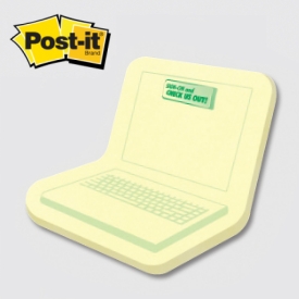 Laptop / Book - Die Cut Post-it Note Pads ... from ASI 91240 3M/Promotional Markets Dept