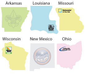 State Shaped - Large  - Die Cut Post it Note... from ASI 91240 3M/Promotional Markets Dept