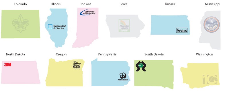 State Shaped - Medium  - Die Cut Post it Note... from ASI 91240 3M/Promotional Markets Dept