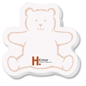 Teddy Bear - Die cut Post it Note Pads ... from ASI 91240 3M/Promotional Markets Dept