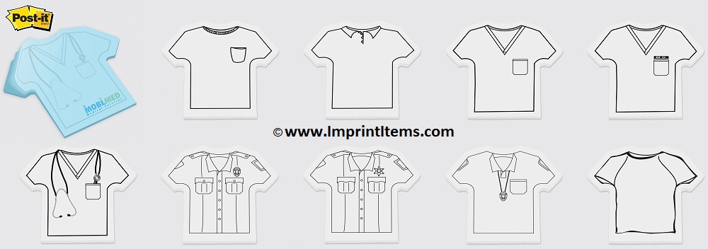 T Shirt - Die Cut Post it Note Pads ... from ASI 91240 3M/Promotional Markets Dept