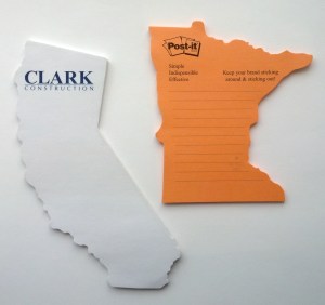 State Shaped - X-Large  - Die Cut Post it Note... from ASI 91240 3M/Promotional Markets Dept