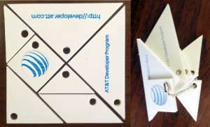 Seven Piece Tangram Puzzle in Flexible PVC Vinyl w/ Optional Keychain... from ASI 56100 Gemini Ind Inc