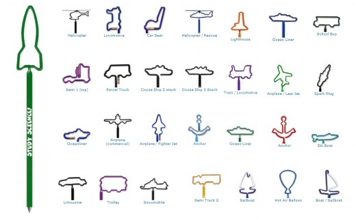 Travel / Transportation / Vehicle Shaped Pens and Pencils... from ASI 39850 The Bentcil Company