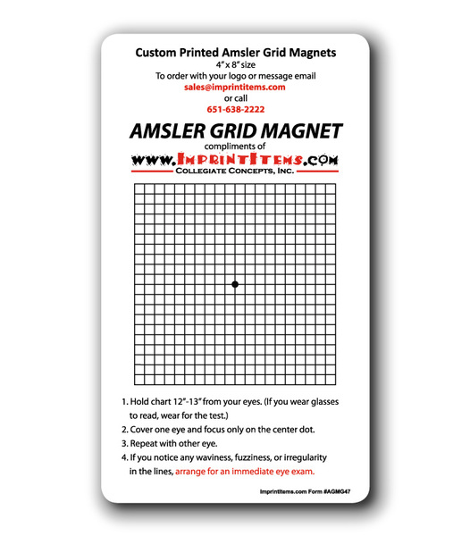 Amsler Grid Macular Degeneration Test Fridge Magnet... from ASI 91760 Tradenet Publishing