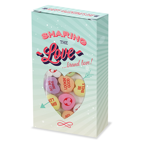 Custom Message Conversation Hearts in Window Box... from ASI 71685 Midnite Snax®