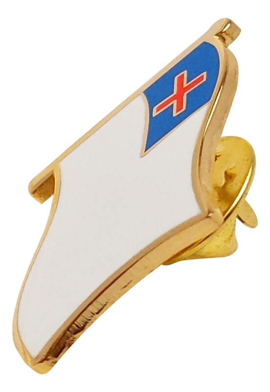 Christian Flag Pin w/ Red Cross on Blue w/ White Field