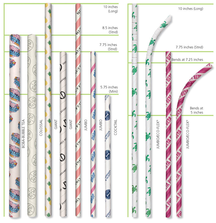 Custom Paper Straws. Jumbo Eco-Flex 10" straw. Made in the USA.... from ASI 79347 Aardvark Straws / Precision Products Group