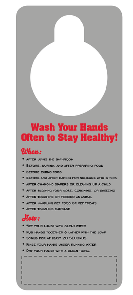 Hand Washing Door Hanger - 3x8 Laminated - 14 pt.... from ASI 91760 Tradenet Publishing / TradeNet Line