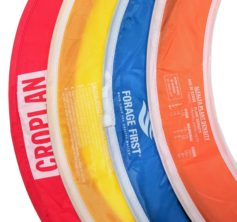 Crop Ring Tool in Collapsable Nylon Fabric for Plant Density Measurement