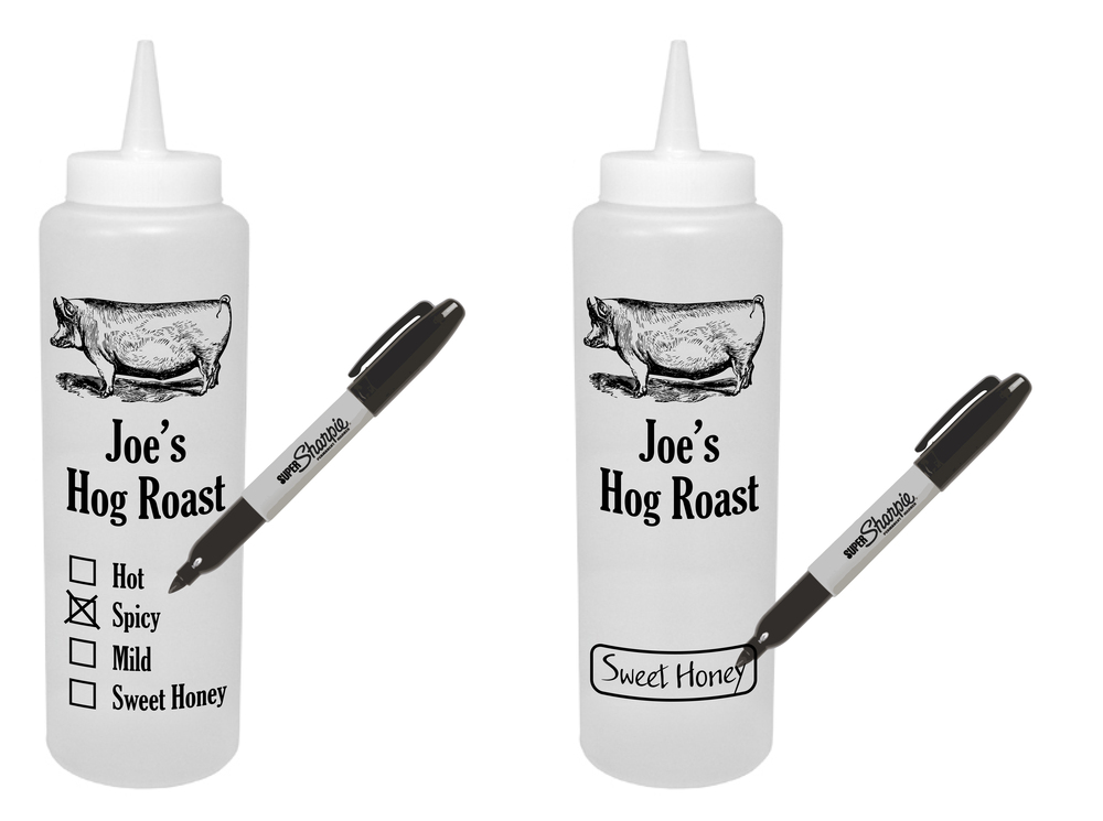 Recyclable Food Safe 12 oz. condiment bottle with optional spout tip.... from ASI 67075 Leprechaun Promotions, LLC / Leprechaun Promotions