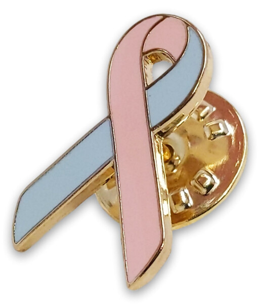 Light Pink & Light Blue Awareness / Support Ribbon Lapel Pin