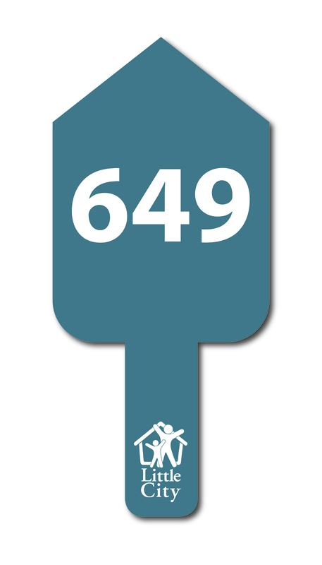 Custom shaped corrugated plastic bidder auction paddles / hand fans with... from ASI 54322 FireSprint Printing