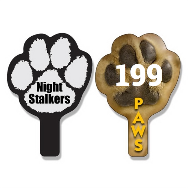 Custom shaped corrugated plastic bidder auction paddles / hand fans with... from ASI 54322 FireSprint Printing