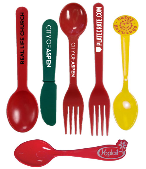 Re-usable Plastic Spoon, Forks, Sporks & Knives, ~5-6" long. ... from ASI 59683 Harco Enterprises LTD / Harco Enterprises